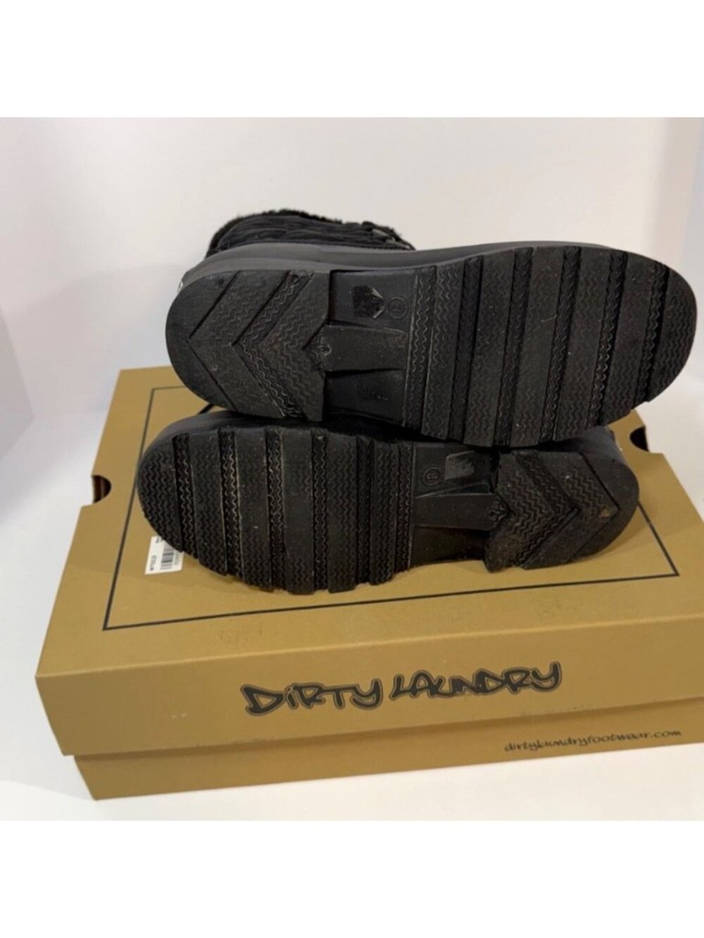 Dirty Laundry Women's Snow Boots Black Quilted Size 8 Faux Fur Lace-Up Winter - Picture 5 of 6